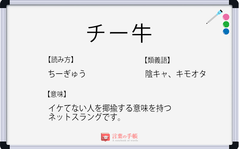 チー牛 の使い方や意味 例文や類義語を徹底解説 言葉の手帳 様々なジャンルの言葉や用語の意味や使い方 類義語や例文まで徹底解説します