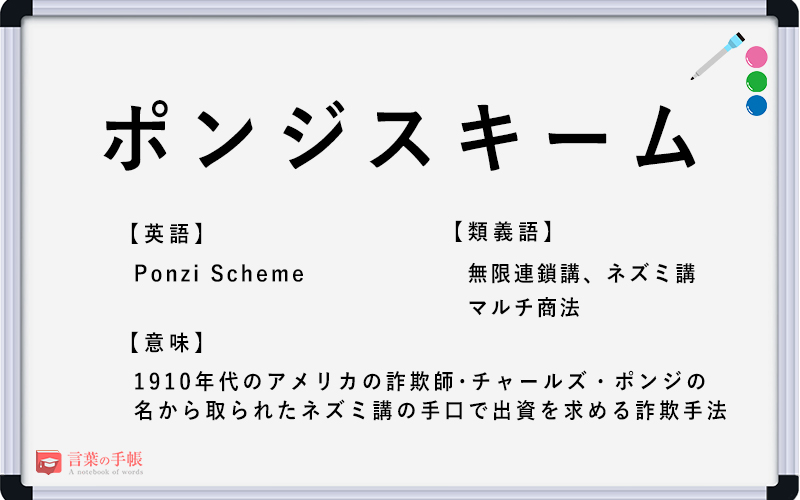 ポンジスキーム の使い方や意味 例文や類義語を徹底解説 言葉の手帳 様々なジャンルの言葉や用語の意味や使い方 類義語や例文まで徹底解説します