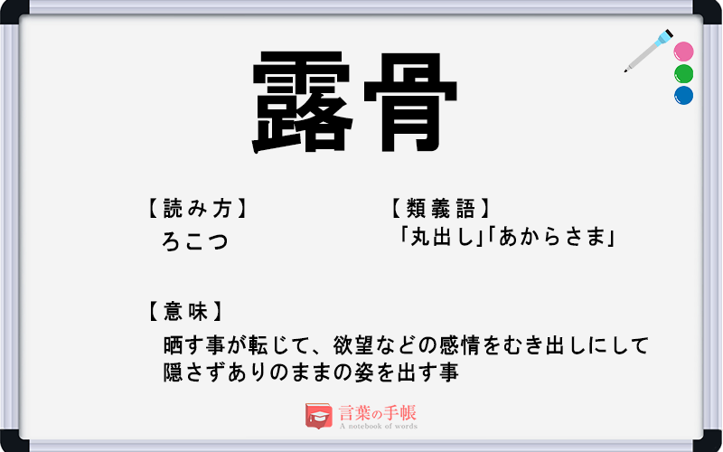 露骨 の使い方や意味 例文や類義語を徹底解説 言葉の手帳 様々なジャンルの言葉や用語の意味や使い方 類義語や例文まで徹底解説します