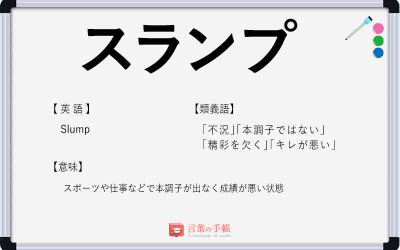 「スランプ」の別の言い方は？